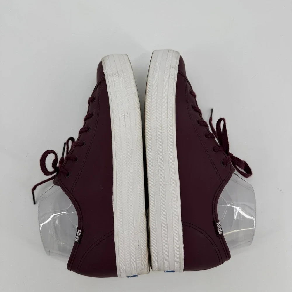 Keds Triple Kick Burgundy Leather Platform Sneakers Womens 9